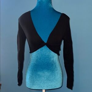 Elegant Black Twist-Front Top